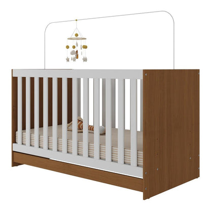 Berço 3 em 1 para Colchão 130 x 60cm Doce de Leite