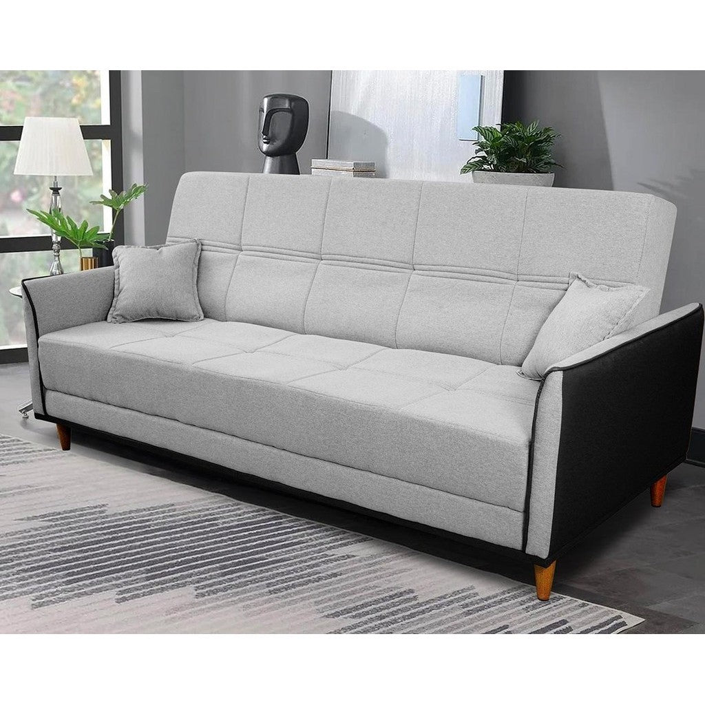 Sofá Cama Sérvia 2,00m Cinza Linho Rustico - King House