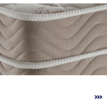 Cama Box com Baú Casal Bege e Colchão Ortobom Airtech Molas Ensacadas