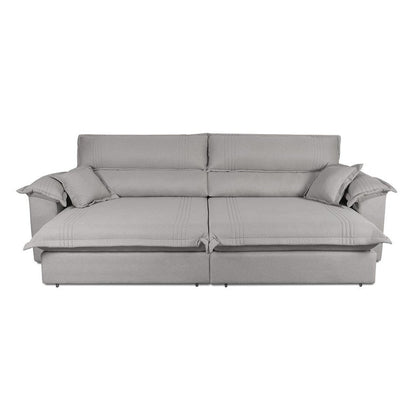 Sofá Retrátil Reclinável 2,50m Nivus Cinza c/ Molas Ensacadas - King House