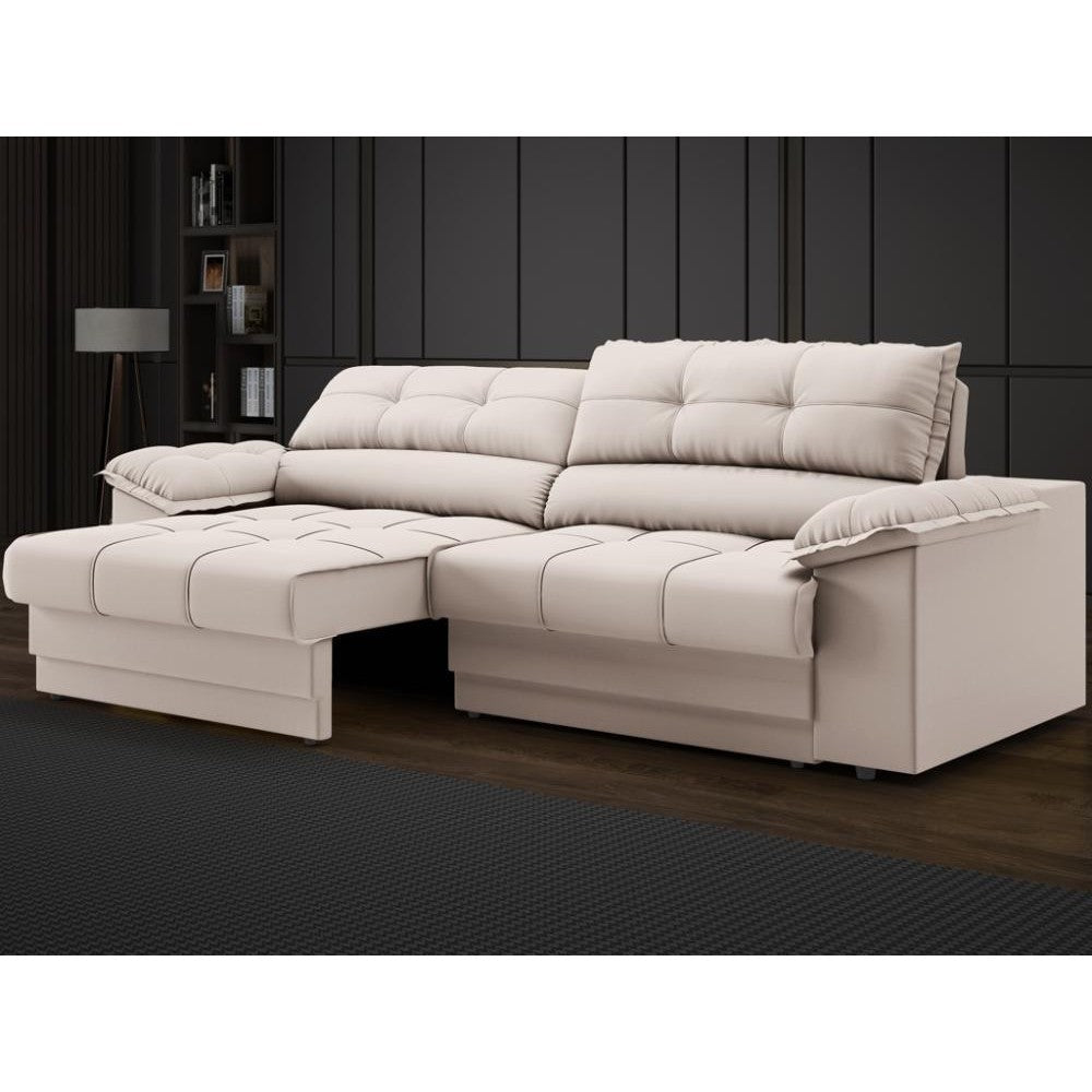 Sofá com Carregador USB e Molas no Assento Retrátil Reclinável Mimo 2,30m Velosuede - NETSOFAS