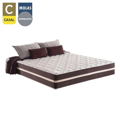 Cama Box Baú Casal + Colchão De Molas Colchões Classic Superlastic 138x188x64 Preto