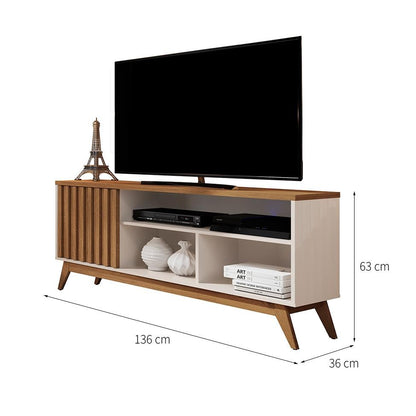 Rack Malbec 1 PT Off White e Freijó 136 cm