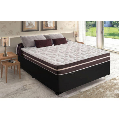 Cama Box Baú Casal + Colchão De Molas Colchões Classic Superlastic 138x188x64 Preto