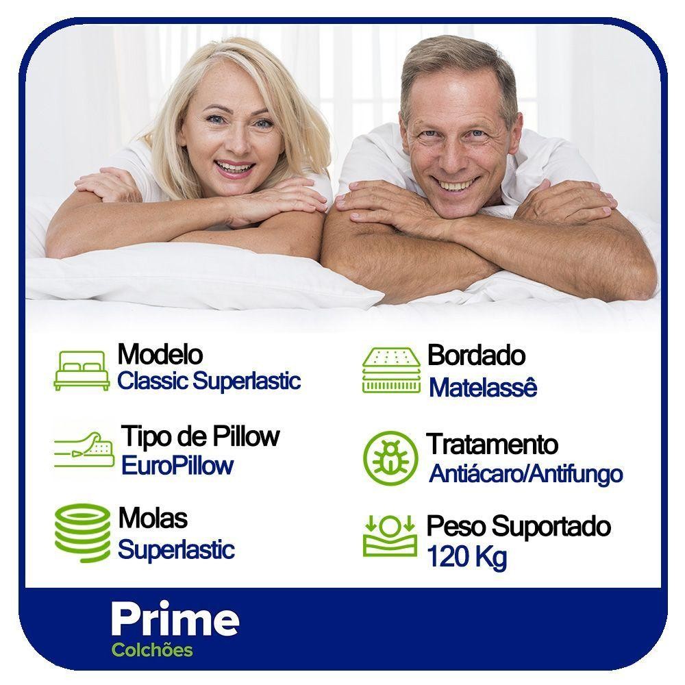Cama Box Baú Casal + Colchão De Molas Colchões Classic Superlastic 138x188x64 Preto